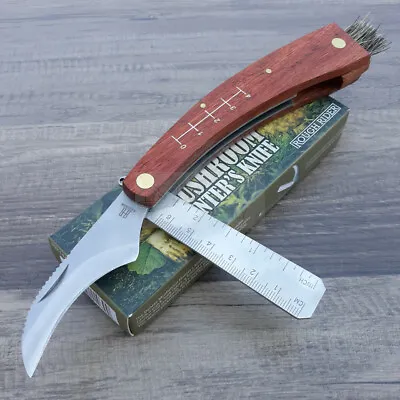 Rough Ryder Mushroom Pocket Knife 440A Steel Blade Brown Wood Handle RR1469 • $13.99