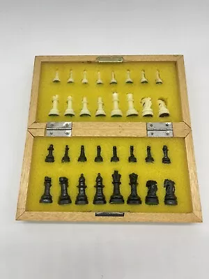 Vintage Travel Chess Set Magnetic Folding Board Complete Set 8x8 • $19.99