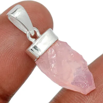 Natural Morganite Rough - Madagascar 925 Sterling Silver Pendant KS31 CP40032 • $10.99