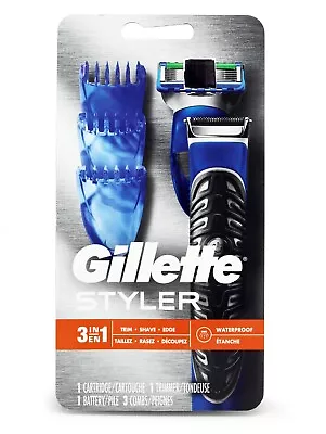 Gillette Styler 3-in-1 Trim Shave Edge Waterproof Razor - 1 Cartridge + 3 Combs • $17.99