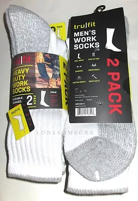 2 Pairs Mens Tru Fit Heavy Duty Steel Toe Extra Cushioned Cotton Mid Calf Socks • $13.95