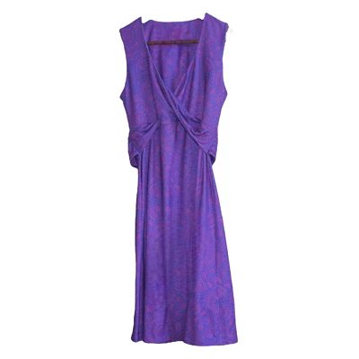 $19.99 • Buy PrAna Women Medium Samoan Tattoo Print Twisted Empire Dress Athleisure Purple