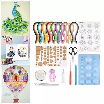 Quilling Paper Tool Kit 9 Colors 900 Strips Scrapbooking Decoration Christmas • £18.89