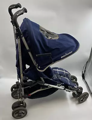 Maclaren Techno XT Stroller Pushchair Buggy Blue & Silver With Rain Cover    H16 • £14.99