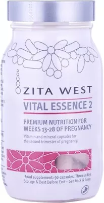 Zita West Vital Essence 2 - Optimal 2nd Trimester Pregnancy Vitamins - Folic Aci • £42