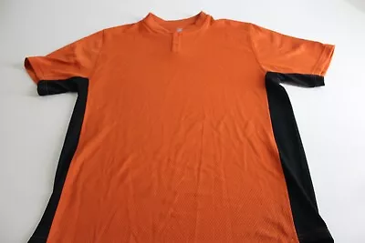 Mizuno Orange Black Baseball Jersey Shirt Button Large L  • $12.48