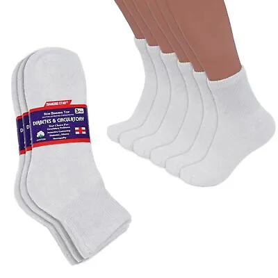 Diabetic Ankle Socks Mens Circulatory Health Socks 3 12 Pairs 9-11 10-13 13-15 • $9.49