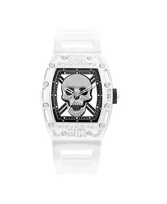 Ed Hardy Men's Matte White Plastic Strap Watch 42mm • $24.99