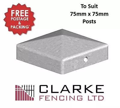 Glavaised Metal Post Caps For 3 /75mm Posts   FREE Postage!!! • £5.99