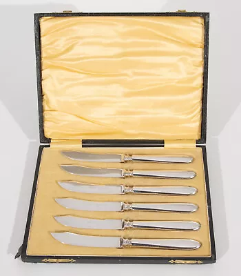 Meriden Cutlery Co. Silverplate Fruit Knives (6) With Case Antique 1855-1924 • $38.89