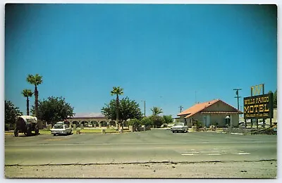 California VTG Postcard Baker Wills Fargo Motel Parking Lot View Old Cars Wagon • $7.22