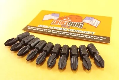 Drill Hog® #2 Phillips Insert Bit Impact 1/4 Hex #2 X 1 Lifetime Warranty 10 Pcs • $9.49