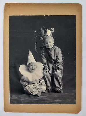 Vintage Photo CHILDREN In COSTUME - Halloween - Clown - American Indian - 1930s • $19.50