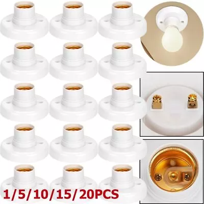 E27 Light Bulb Pendant Lamp Round Fixing Base Holder Screw Cap Socket US Whosale • $5.79