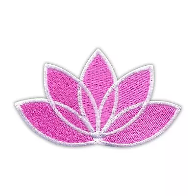 LOTUS Flower Pink - White Edge Patch/Badge Embroidered • £2.89