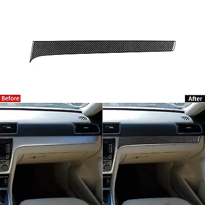 Real Carbon Fiber Co-pilot Dashboard Panel Cover Trim For VW Passat NMS B7 12-19 • $33.99