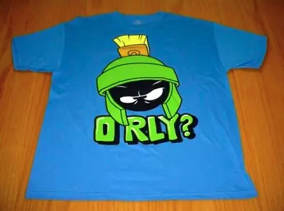 New Marvin The Martian Looney Tunes  Warner Brothers Blue T-Shirt Men's Small • $17