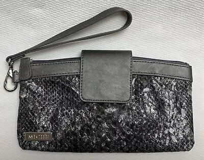 Miche Grey Snake Clutch Wristlet Purse Bag Carry Strap NOS • $20