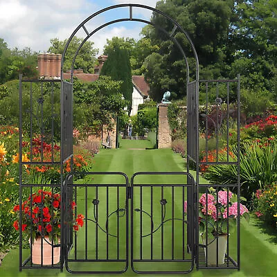 Metal Garden Arbors With Gate Garden Archway With Planter Shelves Wedding Arches • $109.79