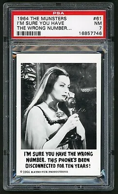 1964 Leaf Munsters Card #61 I'm Sure You Have The Wrong Number PSA 7 • $39.89