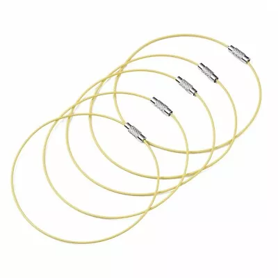 5 Memory Wire Bracelets - Yellow - 22.5cm - Screw Barrel - P01462 • £3.39