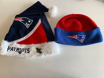 VTG New England Patriots Winter Hat Beanie Cap & Holiday  Santa Cap Football NFL • $12.99