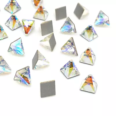 8 Swarovski 2419 Square Spike Flatback 4x4mm Nail Art Tiny CRYSTAL AB 001 AB NEW • $11.15