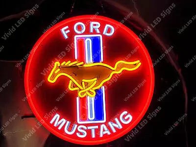 Mustang Sports Car Auto Garage Vivid LED Neon Sign Light Lamp With Dimmer • $249.99