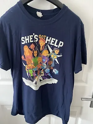 Qwertee Marvel She’s Got Help Female Super Heroes T Shirt Size M • £2