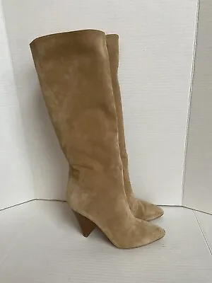 Michael Kors Belinda Runway Suede Womens Riding Boots Brown Leather EU 40 US 9 • $65
