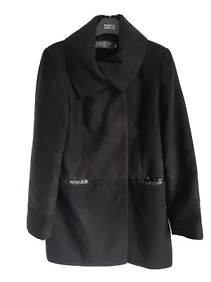 Ladies Black Coercion Long Sleeve Roll Neck Coat - Size 12 • £5.95