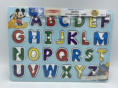 $12.49 • Buy Disney Classics Alphabet Wooden Peg Puzzle (26 Pcs) Learning Toy Mickey Dumbo