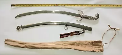 Middle Eastern Sword Antique Afghan Arabic Knife Short Silver Sheath Scabbard • $584.97