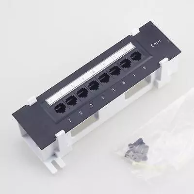 8 Port Shielded Patch Panel For Cat. 6 Home Versatile Network Cable Rack • $22.61