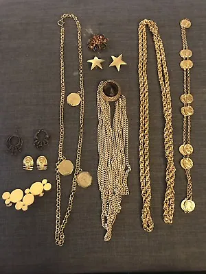 Vintage Lot Of 9 Pieces Custom Jewelry Brooches Necklaces Earrings . . . . . . . • $39.99