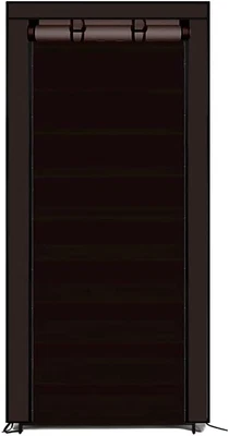 $50.57 • Buy Levede 10 Tier Shoe Rack Portable Storage Cabinet Organiser Wardrobe Brown Cover