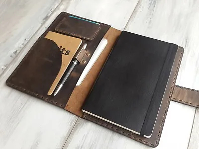 Rustic Leather Moleskine Classic Cover Leather Travel Journal Case Notebook Case • $49