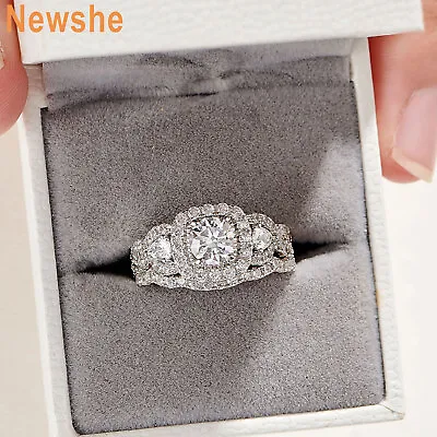 Newshe Pure Silver Wedding Ring Sets For Women Promise Ring Sets For Her CZ • $36.99