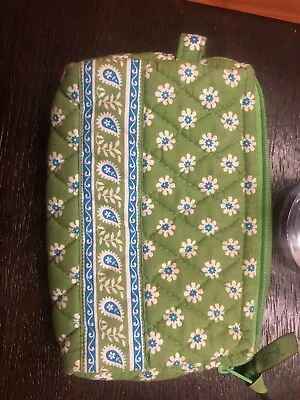 Vera Bradley Lime Green  Floral Lined Small Makeup Bag • $1.99