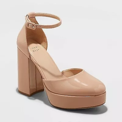 Women's Noir Platform Pumps - A New Day Beige 8 • $16.91