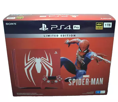 Sony Playstation 4 Ps4 Pro 1tb Limited Edition Spider Man  • $300