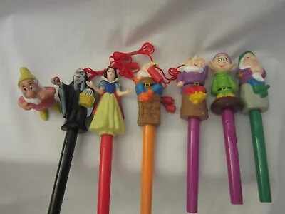 Vtg Disney Snow White And The Seven Dwarfs Piece Collectible Pen Necklace Set • $6.99