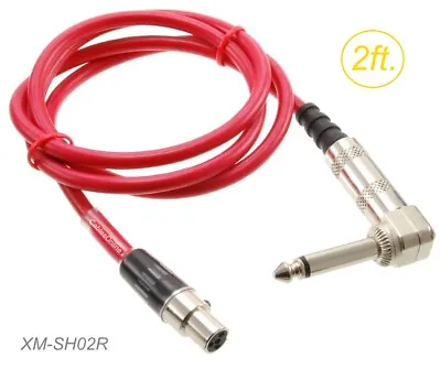 2ft Mini XLR 4-Pin TA4F F To Right-Angle 1/4  TS/M Guitar Cable For Shure Sys. • $19.95