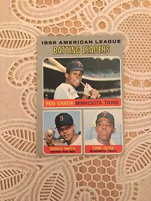 Vtg 1970 Topps Batting Leaders #62 Vg Old Rod Carew Tony Oliva Reggie Smith • $3