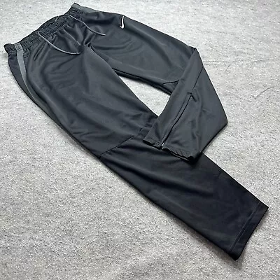 Nike Track Pants Men XL Black Gray 30  Epic Training Ankle Zip Tapered Knit * • $17.99