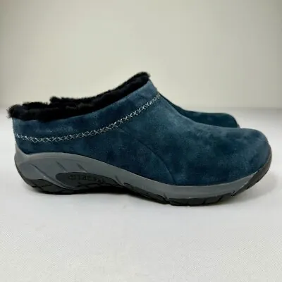 Merrell Women's Encore Ice 4 Clog Size 9.5 Navy Leather Faux Shearling - New! • $59.99