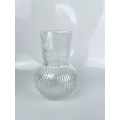 Ikea Padrag Vase Ribbed Clear Glass • $15