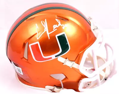 Ed Reed Autographed Miami Hurricanes Flash Speed Mini Helmet- Beckett W Hologram • $179
