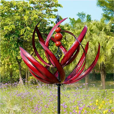 Garden Metal Wind Powered Spinner Unique Magical Kinetic Windmill Sculptures • £12.24