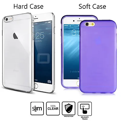 $14.99 • Buy 3-IN-1 Slim Hard CLEAR Transparent Rigid Plastic Case Cover For IPhone 6 6s Plus